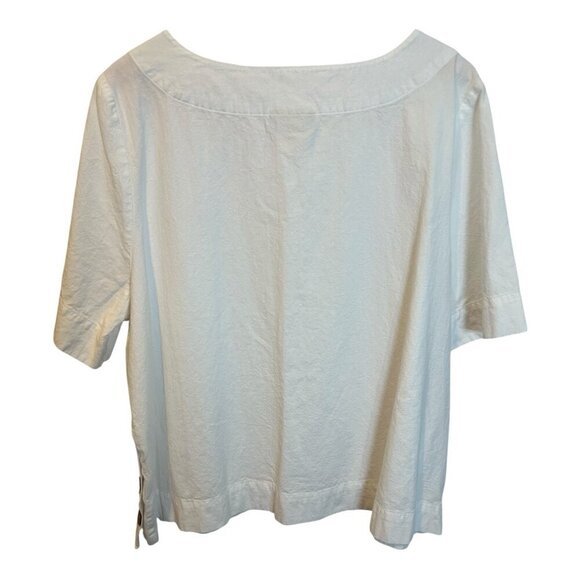 Appleseed’s Captiva Side Button Top Petite XL White Elbow Sleeves Bateau Neck - Picture 5 of 9